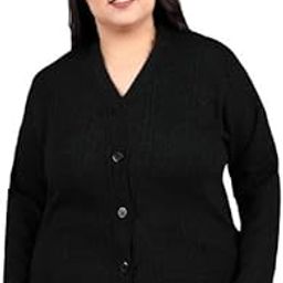hifzaa Plus Size Sweater for Womens Woolen Full Sleeve Cardigan 3XL 4XL 5XL 6XL-picture-1