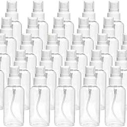 Hunky Dory 24pcs 30ml Empty Plastic Unbreakable Transparent Refillable Fine Mist Spray Bottle for hand sanitizer,Perfume, Lotion, Oil, Travel | Costemic Use etc (Pack of 24)-42