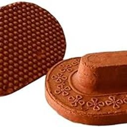 Terracotta Natural Pumice Stone Foot Scrubber Handmade Organic Clay eco Friendly Dead Skin Remover Women Men Unisex PACK OF 2-25