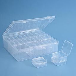 Primechoice Large Clear Plastic Organizer Boxes | 30-Pack Folding Mini Bead Storage Cases | Transparent Jewellery Box for Earrings, Rings, Beads, Crafts, Nail Art & DIY Accessories (Pack Of 1)-image-36