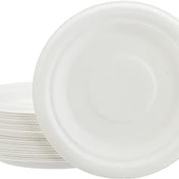 Amazon Basics Bagasse Disposable Round Plate | 6 Inch | 50 Count-image-24