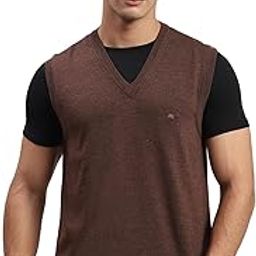 Mens Solid V Neck Sleeveless Sweater (1230510SL)-image-67