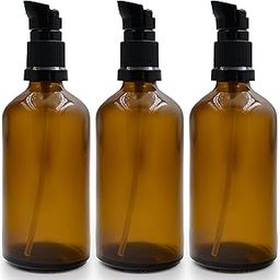 Happy Packaging 100ML Amber Round Empty Glass Bottle With Serum Pump | Black Cap | Refillable | Leak Proof For Essential Oils | DIY Perfumes | DIY serums (1)-picture-18