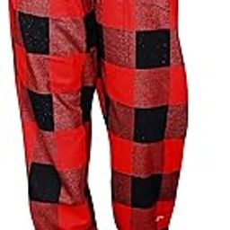 Style circle Women's Cotton Buffalo Check Track Pants, Loose Fit, High Rise, with Pockets, Red and Black-image-99