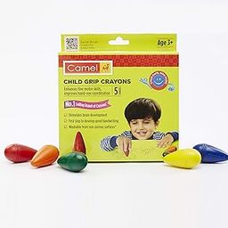 Camlin Camel Child Grip Crayon Set - Multicolor (Pack of 5)-32