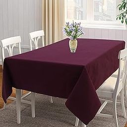 Airwill 100% Cotton Solid Pattern 4 Seater Square Table Cover Sized, 55x55 inches (Maroon, Pack of 1)-24