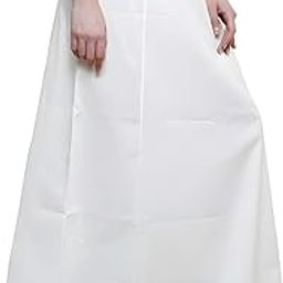 White Pure Cotton Saree Lehenga Shapewear Underskirt Petticoat for Women with Drawstring-picture-23