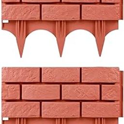 UJEAVETTE 2 Pieces Garden Fence Edging with Stakes Landscape Edging Border for Pathway Red-image-97