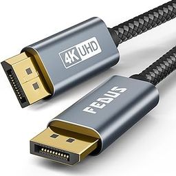 FEDUS 4K Displayport Cable,1.5 Meter Dp To Dp Cable [Certified 4K@60Hz,2K@240Hz,1080@240Hz] Display Port To Display Port Cable Compatible For Laptop,Pc,Gaming Monitor,Graphics Card,Gray-24