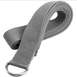 Yoga Belt Stretching Strap for Women and Men | Extra Safe Adjustable D-Ring Buckle | Durable and Comfy Texture | Adjustable Length (Grey)-image-47