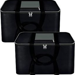 Storite 2 Pack Moisture Proof Nylon Large Size Underbed Storage Bag For Clothes (54 x 46 x 28 cm) - Black, Rectangular-image-90