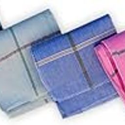 Handloom Pure Men's Cotton Colour Handkerchiefs (Pack of 6, Stripes Printed, Solid white)-picture-31