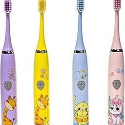 Kids Electric Toothbrush, Cute Animal Designs, 4 Colours Available, Easy to Use-image-73