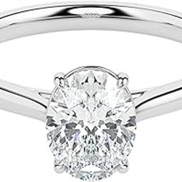 Pure 925 Sterling Silver Oval Solitaire Ring for Women Girls in 18k Gold Plated, Best Gift for her, Office wear, everyday use-image-68