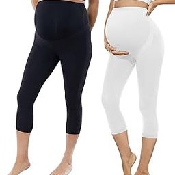 Women's Cotton Lycra 3/4 Capri Maternity Leggings - Comfortable, Seam-Free, High Waist Support, Stretchable Pants for Pre & Post Pregnancy-image-30