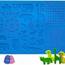 SagaSave 3D Pen Templates with Finger Cots - 3D Pens Silicone Mat Filament for Children, Underlay Silicone Mat Drawing Mat-picture-14
