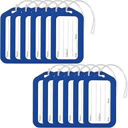 Pack of 12 Luggage Tags for Suitcases, Travel Bags & Easy Bag Identification – Travel Accessories (Blue)-picture-46