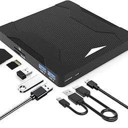 5 in 1 DVD Player Portable CD Player for Laptop, DVD Burner CD ROM External CD/DVD Drive for PC, External Drive CD Drive USB DVD Drive for Desktop PC Laptop Windows Linux OS AFFLE MaK-image-44