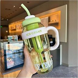 ZINBEL Insulated Plastic Water Bottle with Straw, BPA-Free, Leak-Proof 1.3 Litre Design, Built-in Filter & Handle, Aesthetic, Big Size, (Multicolor) (1300 ml)-picture-12