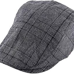 Men Wool Checkered Grey and Black Flat Cap-image-31