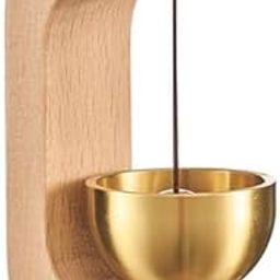 Wooden Door Bell with Brass Chime Bowl, Japanese Style Hanging Doorbell for Home, Shop, Office, Café-image-76