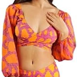 Women Pink Swimsuit - Printed Two Piece Set | Round Neck, Stylish & Comfortable Women Swimwear | FashionableWomen Beachwear-picture-45
