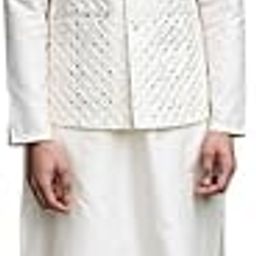 Agasta Ivory Cotton Blend Embroidered Bundi for Men – Trendy, Comfortable, and Ideal for Casual & Festive Occasions-image-26