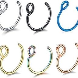 Nose Ring Hoop 22G 8mm Nose Rings Studs Piercings Hoop Jewelry Stainless Steel 1.5mm 2mm 2.5mm-19