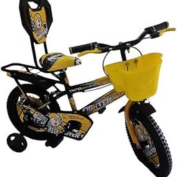 TOFFIE Bike Fighter Kids Cycle, Lightweight Children's Bicycle, Adjustable Seat, Training Wheels, Fun Ride for Boys and Girls (Yellow, Age 2 to 5)-16