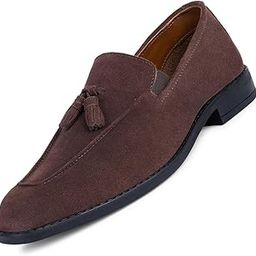 Men's Brunette Brown Italian Suede Leather Moccasin Loafer | Designer Tassel Stylish Casual Shoes for Men (SXSUMCTABB)-image-64
