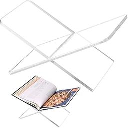 WIZZARTPRINTS Acrylic Book Holder in Open Large Book Display Stand for Cookbook Art Book Bible Guest Book - 2-Piece Coffee Table Book Stand for Reading - Clear, Transparency-image-5