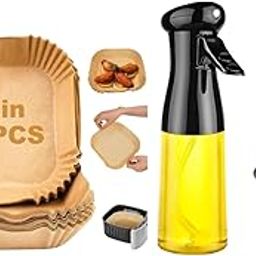 Airfryer Papers Disposable 100PCS,Air Fryer, Baking, Roasting Microwave,Non-Stick Airfryer Parchment Paper,Olive Oil Sprayer and Dispenser Bottle for Kitchen (Airfryer Papers 100 pcs,Oil Spray Bottle)-image-70