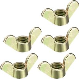 uxcell M8 Wing Nuts Zinc Plated Fasteners Parts Hurrican Screws Cymbals Butterfly Nut Bronze Tone 5pcs-picture-7