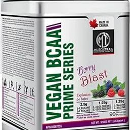 MUSCLETRAIL Vegan BCAA Prime Series, 90 Serving (Imported, Made In Canada)|Berry Blast| 2.5g L-Leucine, 1.25g L-Isoleucine & 1.25g L-Valine (Berry Blast)-image-83