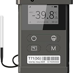 Frigga T71 4G/5G Reusable Real-Time Temperature Data Logger with External Sensor Remote Temperature Monitor Digital Refrigerator Thermometer Rechargeable 24/7 Monitoring & Instant Alerts-30