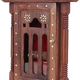 ADA Handicraft Premium Wall Hanging Inlay Keys Hanger Key Holder Brown Pakka Sheesham Wood Hand Crafted Cabinet Stand Box-Pillar Design-1