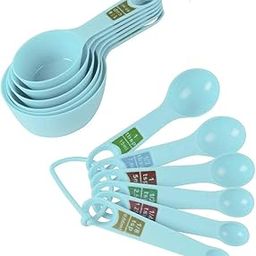 Freshdcart Sky Blue Measuring Cup & Spoons For Baking 12 Pcs, Cooking,Cake Kitchen Measuring Spoon - Plastic-11