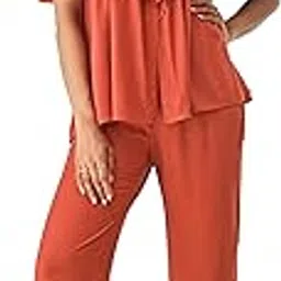 dresoul Women's Viscose Rayon Ruffle Top and Pants Co-ord Set-picture-20