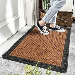 MEGA CART HOME Dirt Trapping Heavy Duty Weather Resistant Durable Non-Slip Backing Doormat/Bathmat/Entrance Mat for Indoor/Outdoor||40x60 cm,BRWN-image-78
