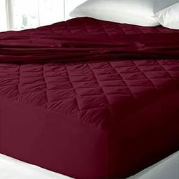 COZY COUTURE Waterproof Cotton Quilted Mattress Protector Queen Size Breathable Hypoallergenic Noiseless Ultra Soft Fitted Bed Protector (Queen 60x78, Maroon)-image-40