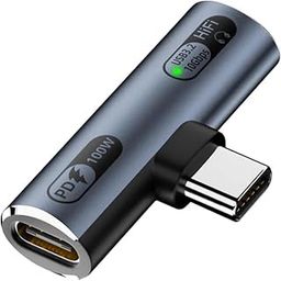 Mizi 2025 Upgraded USB C Splitter 100W Fast Charging Adapter – Dual USB C Headphone & Charger Dongle for iPhone 16/15, iPad, MacBook, Galaxy S24/S23, Pixel & More – Audio + Power Adapter - Grey-0