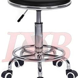 IYB®Silver Leather Modern Bar Stool with Adjustable Height and Swivel - 1 Piece Black Bar Stool-picture-11