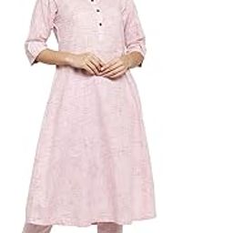 Baby Pink Shirt Collar A-Line Cotton Kurti with Culotte-picture-5
