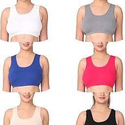 LIECRY Art Women's Cotton Sb06 Low Impact-Non-Padded, Wirefree & High Coverage Sports Bra (Multicolor) Design No Sports Bra ComboAB41 Any Random Color Will BE Send-image-85