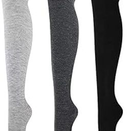TRAZO Women's Thigh High Socks Over the Knee High Knitted Casual Boot Socks, Stiped Long Fashionable Stockings-image-75