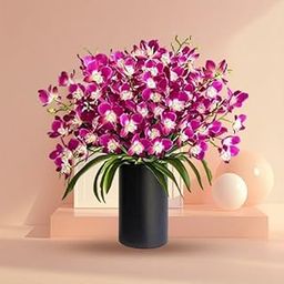 FLORANET Beautiful Bouquet – 12 Orchid Stems arranged in a Glass Vase with Filler Leaves, perfect for Anniversary, Birthday, Wedding, Congratulations, Mother's Day (Same Day Delivery).-image-19