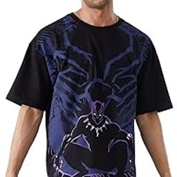 Men Official Black Panther: Long Live The King Black Oversized T-Shirts-image-72