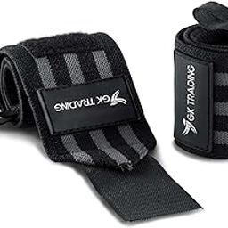 GK Trading Premium Wrist Support for Gym – Wrist Bands for Men & Women with Thumb Straps, Hand Grip & Wrist Support Straps for Gym, Weightlifting, and Sports (Grey)-image-42