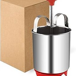 The RETAKE Stainless Steel Medu Vada and Donut Maker with Spring Action Handle, Red-image-90