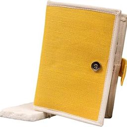 Passport Holder Cover Travel Wallet Organiser, Passport Travel Document Holder Jute & Canvas for Men & Women Travel Accessories Yellow-image-94
